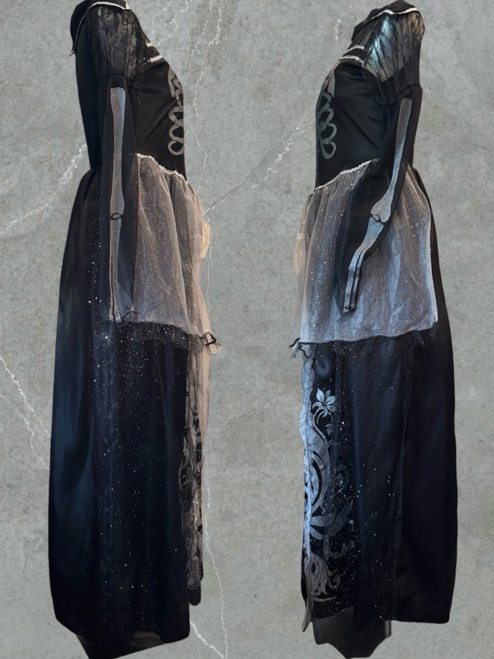 Skeleton Queen Gothic Halloween Costume - Picture 6 of 15